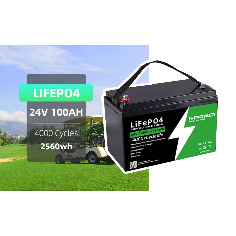 24V 100Ah LiFePO4 Battery Deep Cycle Lithium Battery Pack For Solar Energy Storage RV Marine Off Grid