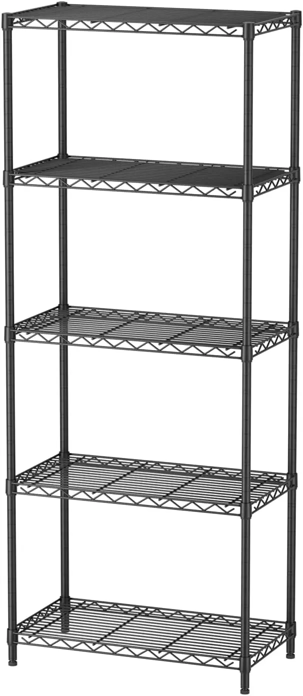 

5-Tier Adjustable Metal Storage Shelf, Heavy Duty 500LBS Capacity for Home Kitchen Office Bathroom Pantry