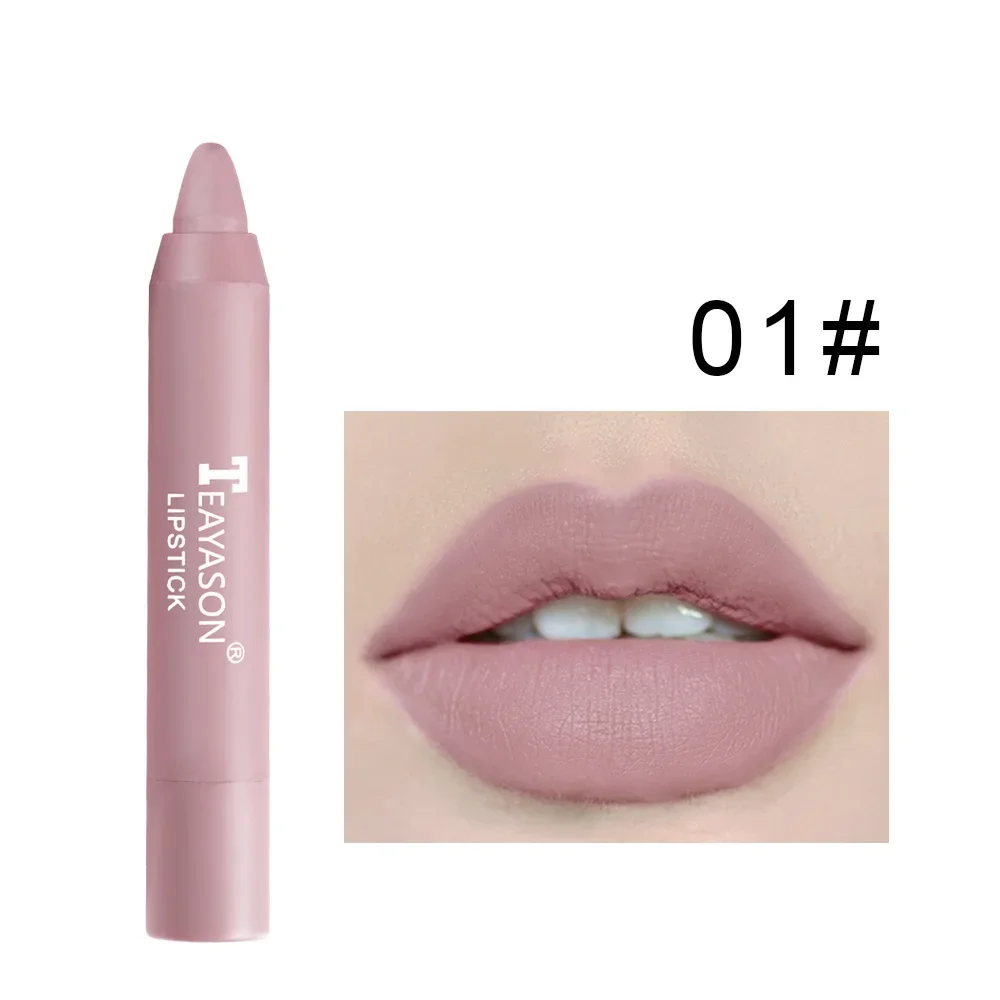 12 Colors Velvet Matte Lipsticks Pencil Lasting Waterproof Red Sexy Lip Stick Cup Tint Non-Stick Lip Long Lasting Moisturizing