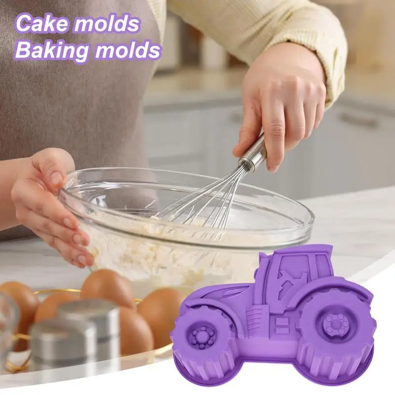 Silicone Cake Molds For Baking Cartoon Tractor Shape Cookie Molds 3D Silicone Cake Molds Baking Tools For Chocolate Candy Cake