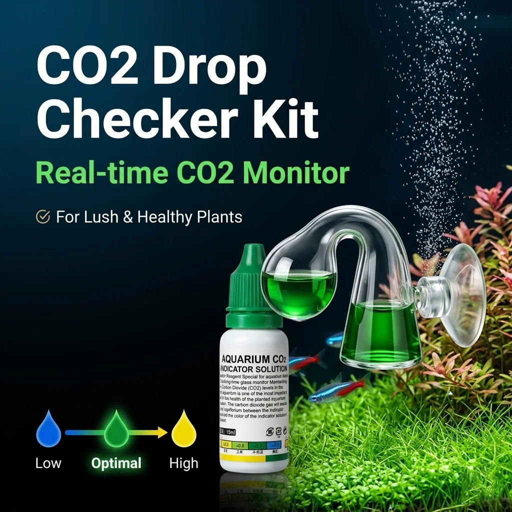 Glass Co2 Drop Checker - CO2-Tropfenzähler in Notenform, Kohlendioxid-Monitor aus Glas
