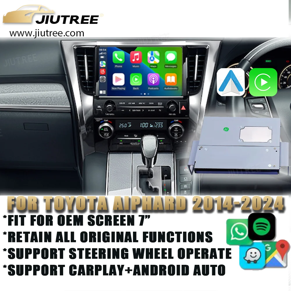 Linux System OEM Car with Decoder Box For Toyota Alphard 2014-2024 Android Auto MuItimedia Wireless CarPlay