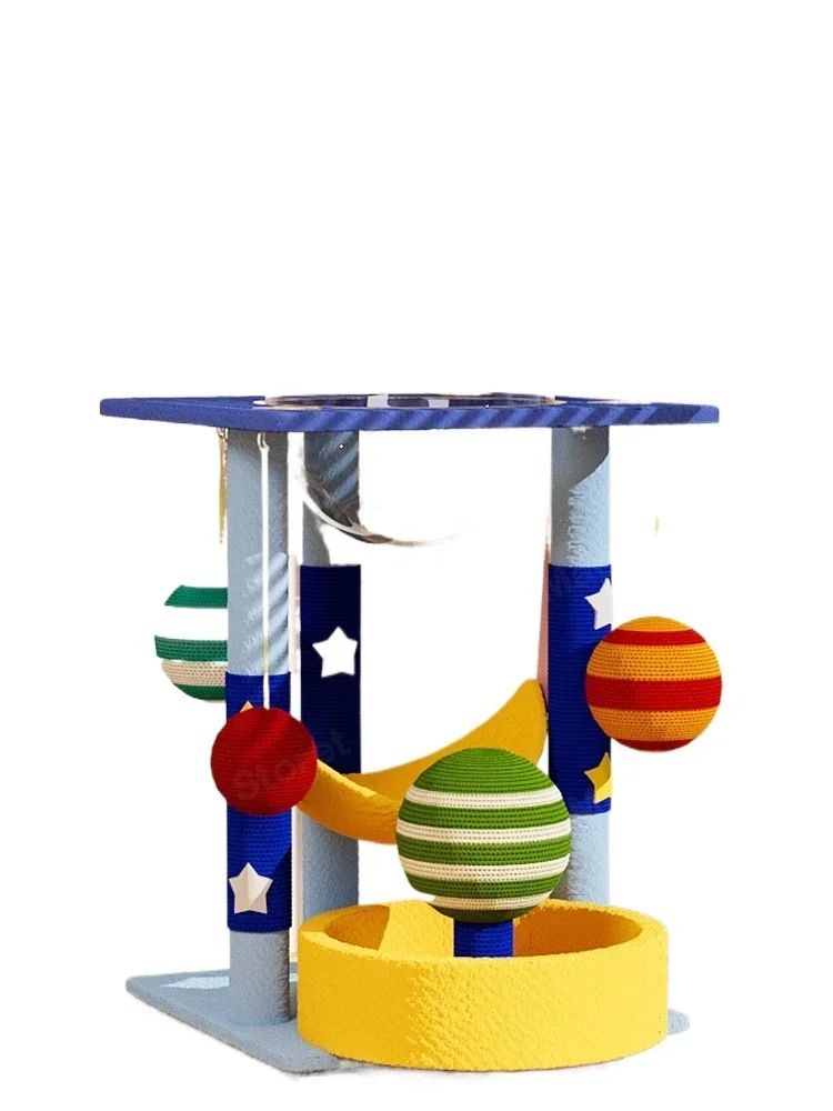 

Cat climbing frame nest tree integrated space capsule Sisal stand Vertical scratching board Grinding claws Toys