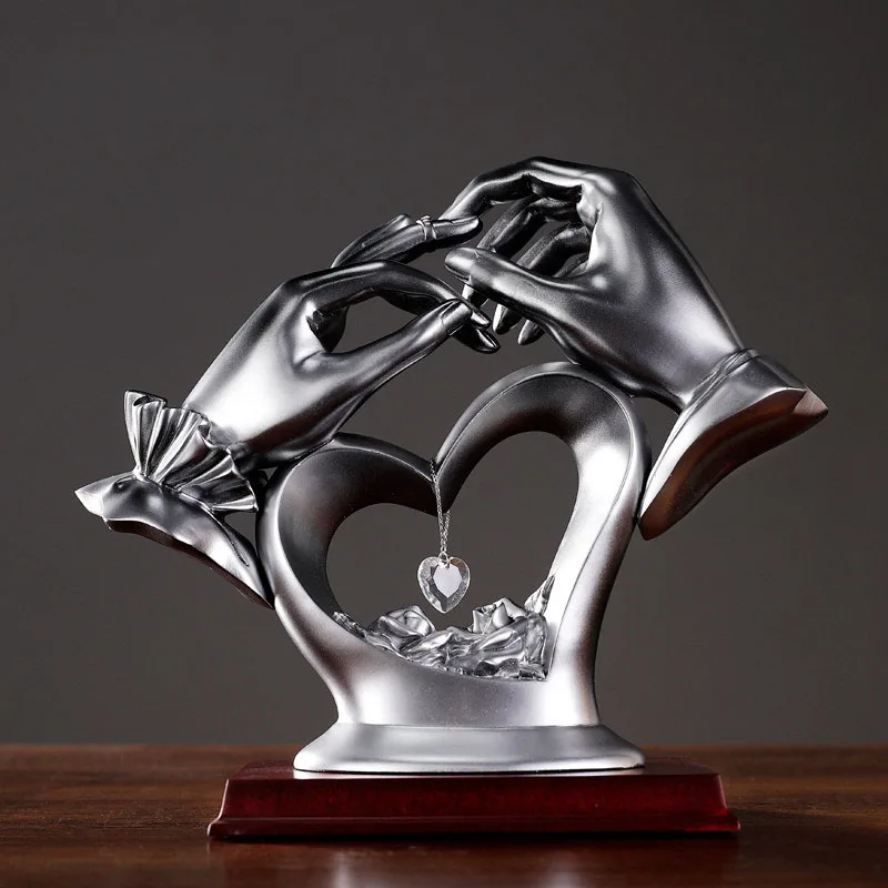 

Европейские свадебные подарки, кольцо, скульптура из смолы, украшения для дома, украшение для офисного стола, статуэтки, ремесла, искусство