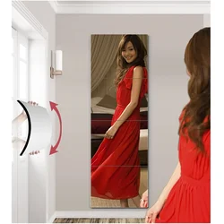 Self Adhesive Acrylic Mirror Flexible Plastic Mirror Sheets Wall Stickers 2MM Thick Wall Mirror for Home Gym, Bedroom, Bathroom