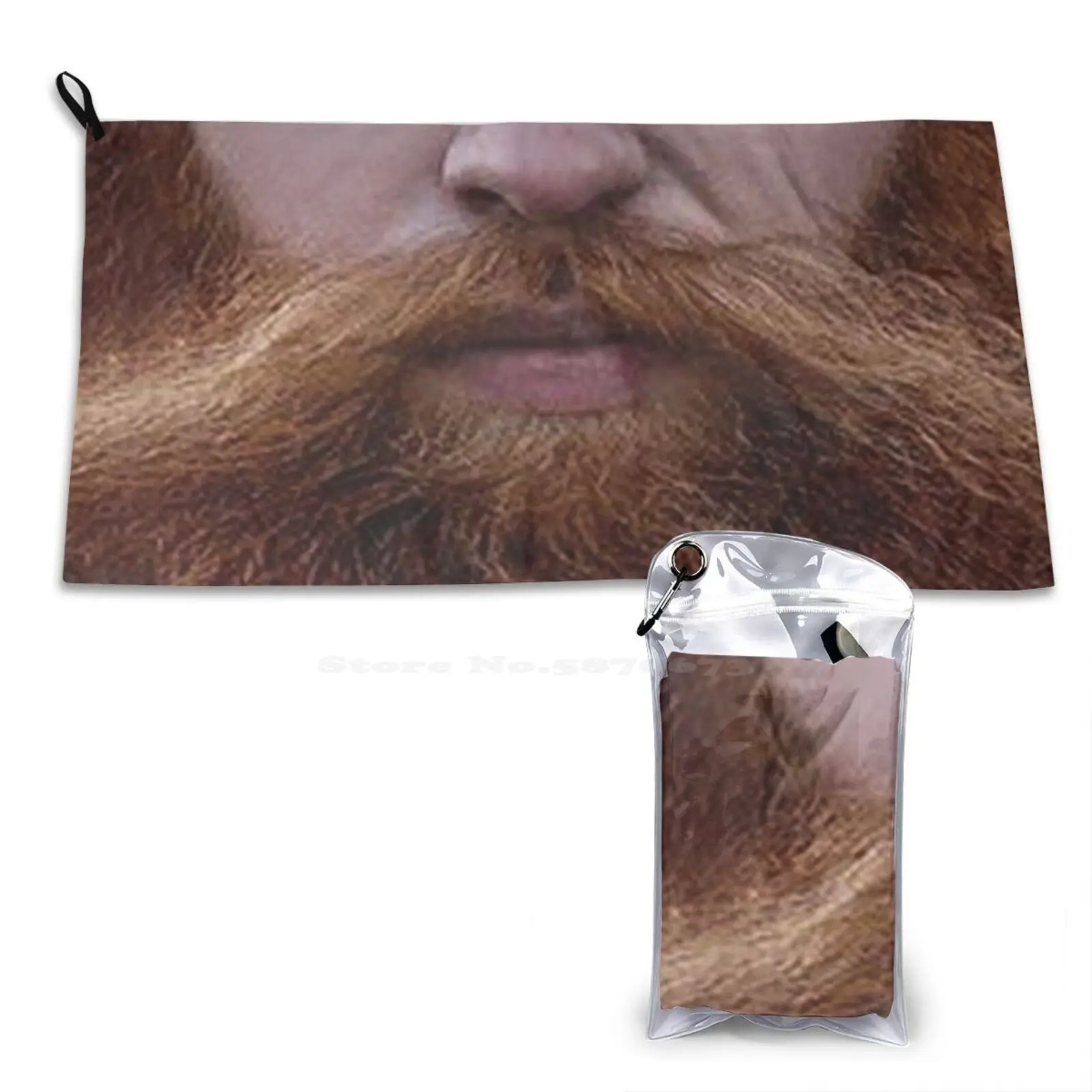 Hipster Red Beard Photo Realistic Men' ; S Face Mask Sport Towels Outdoor Hiking Cycling Swimming Red Beard Mouth Comical