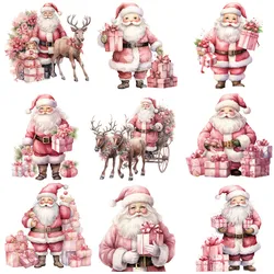 Pink Santa Claus Stickers Crafts And Scrapbooking stickers kids toys book Decorative sticker DIY Stationery