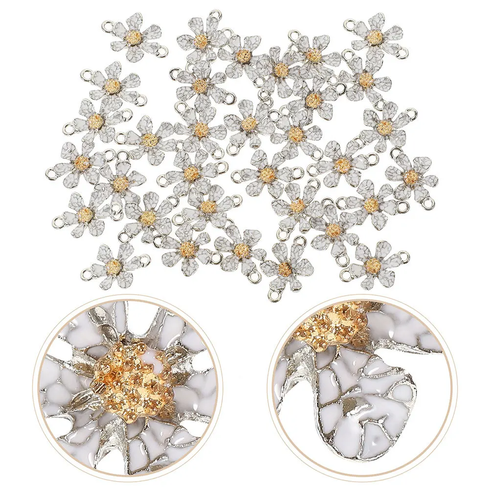 

20Pcs Alloy Charm Pendants Flower-Shaped Handmade Accessories for DIY Bracelet Decorations Earrings Necklace Ornaments Crafts