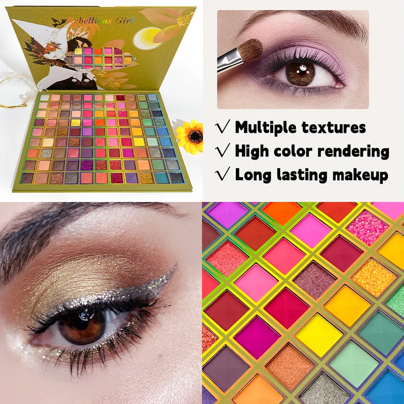 99 Color Eyeshadow pearlescent matte Glitter Eyeshadow Palette Multichrome waterproof eye cosmetics smudge-proof long-lasting ma