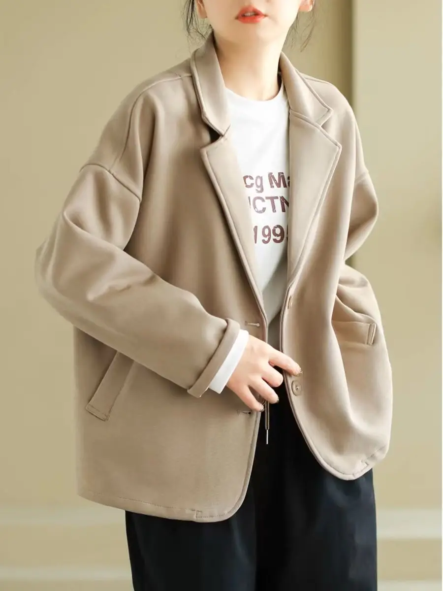 

Spring and Autumn New Women's Suit Coat Loose Commuter Casual Splice Oversize Top