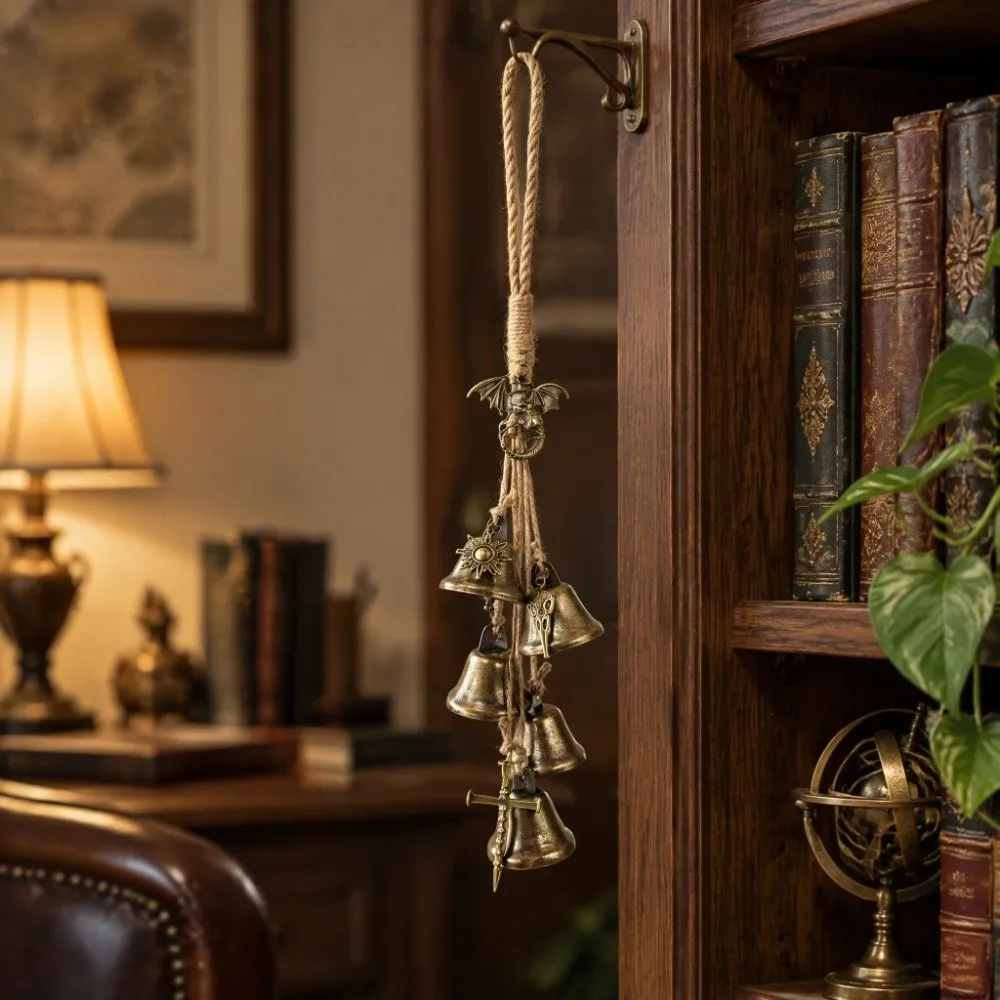 Door Hanger Vintage Witch Bells Handmade Bronze Wind Chime Bell Soft Chime Retro Bell Pendant Outdoor