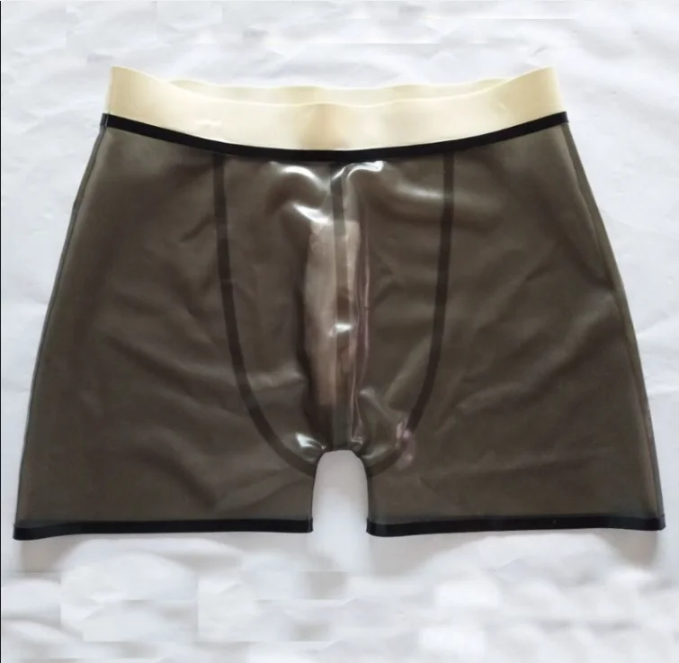 

Latex Rubber Gummi Sexy Smoke gray underwear shorts Pants Cosplay Christmas