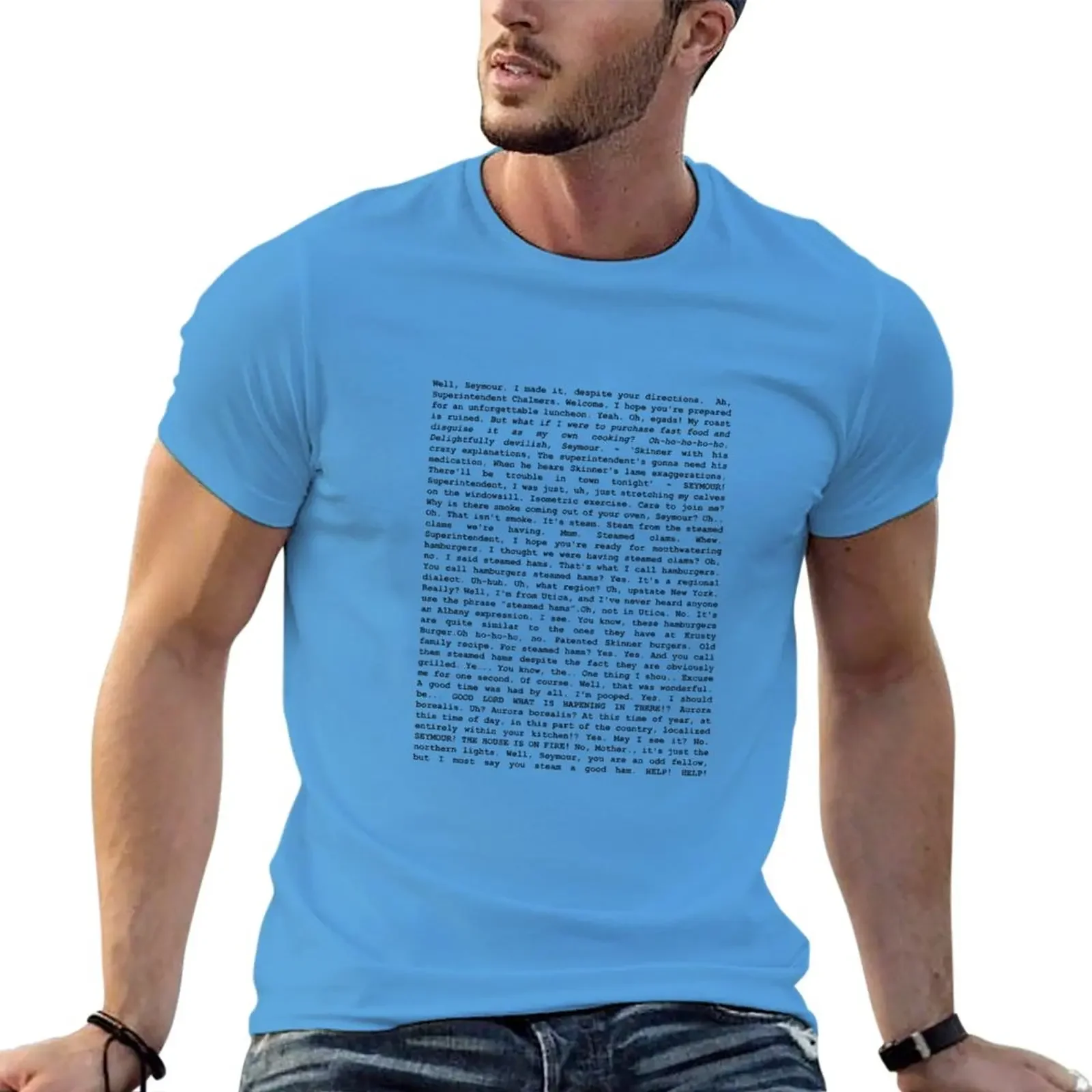 New The Entire Steamed Hams Script T-Shirt sublime t shirt vintage clothes men t shirt