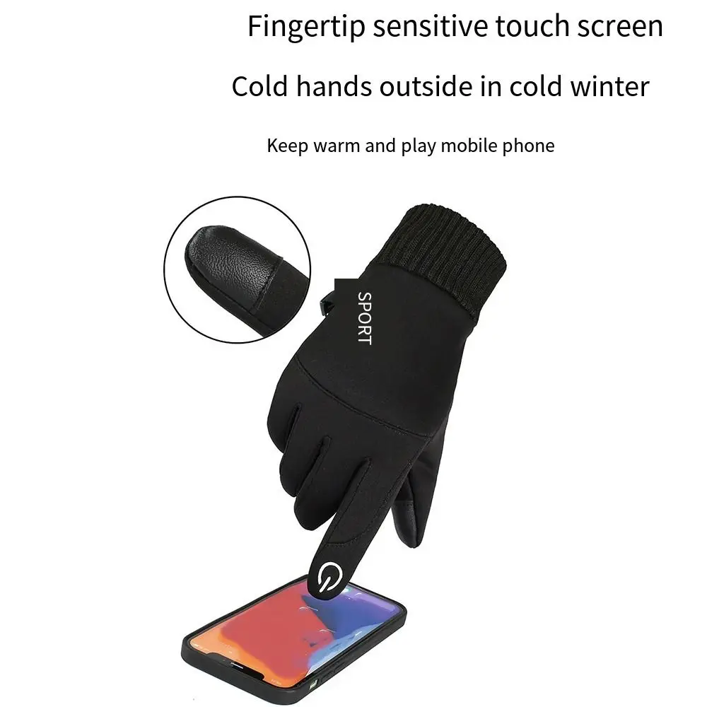 الخريف والشتاء قفازات لمس مقاوم للماء يندبروف قفازات التنقل الحرارية أسود/رمادي/أزرق الطقس البارد القفازات الدافئة