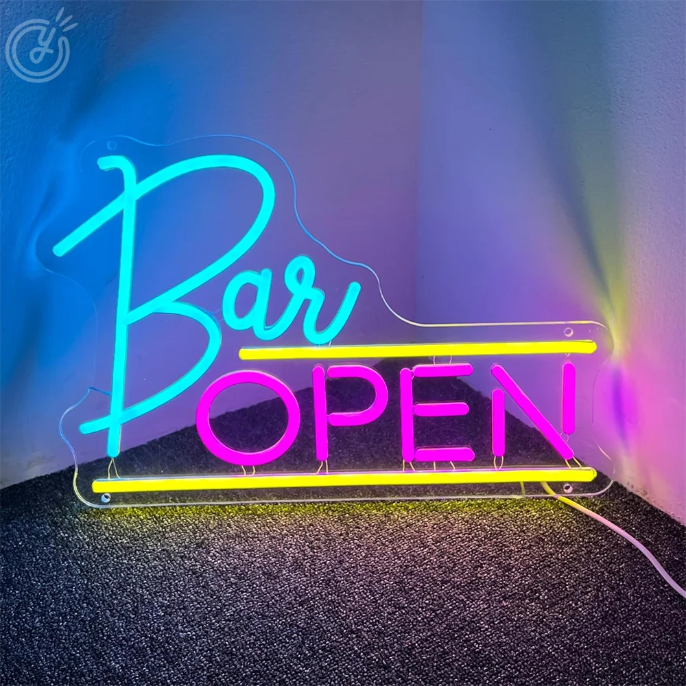 Bar Open Neon Sign Light USB Dimmable Led Neon Light Sign For Bar Pub Store Shop Restaurant Business Wall Decor Neon Sign Custom