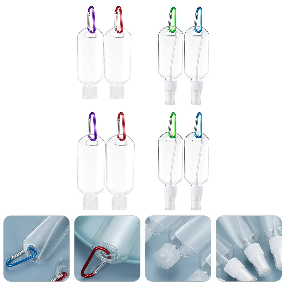 8 szt. Przenośnych Butelek Podróżnych Szczelne Pojemniki z Breloczkiem na Szampon, Perfumy, Olejek do Kąpieli, Wielokrotnego Użytku Pojemniki na Płyny