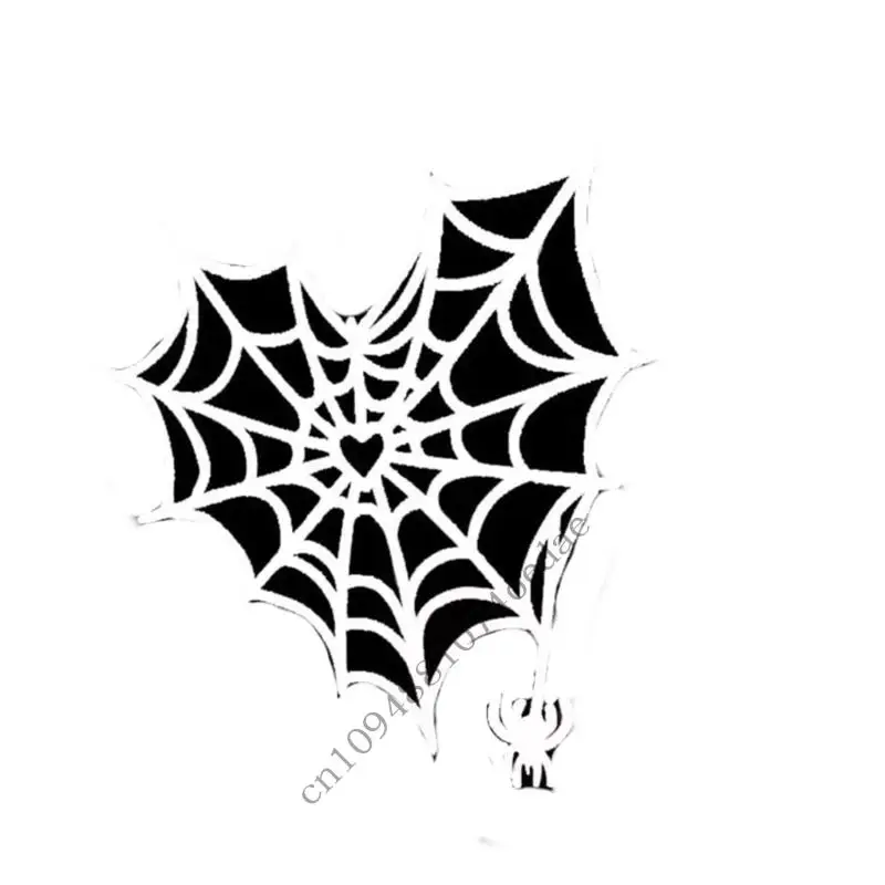 Heart Center Spiders Web Decal Sticker, Die Cut Vehicle Accent for Fuel Door, Glass Panel, Body Panel, and Helmet Use Trim