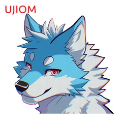 UJIOM 13cm X 12.9cm Handsome Furry Wolf Popular Wall Stickers Creative Bathroom Decal Chibi Living Home Decoration Chambre