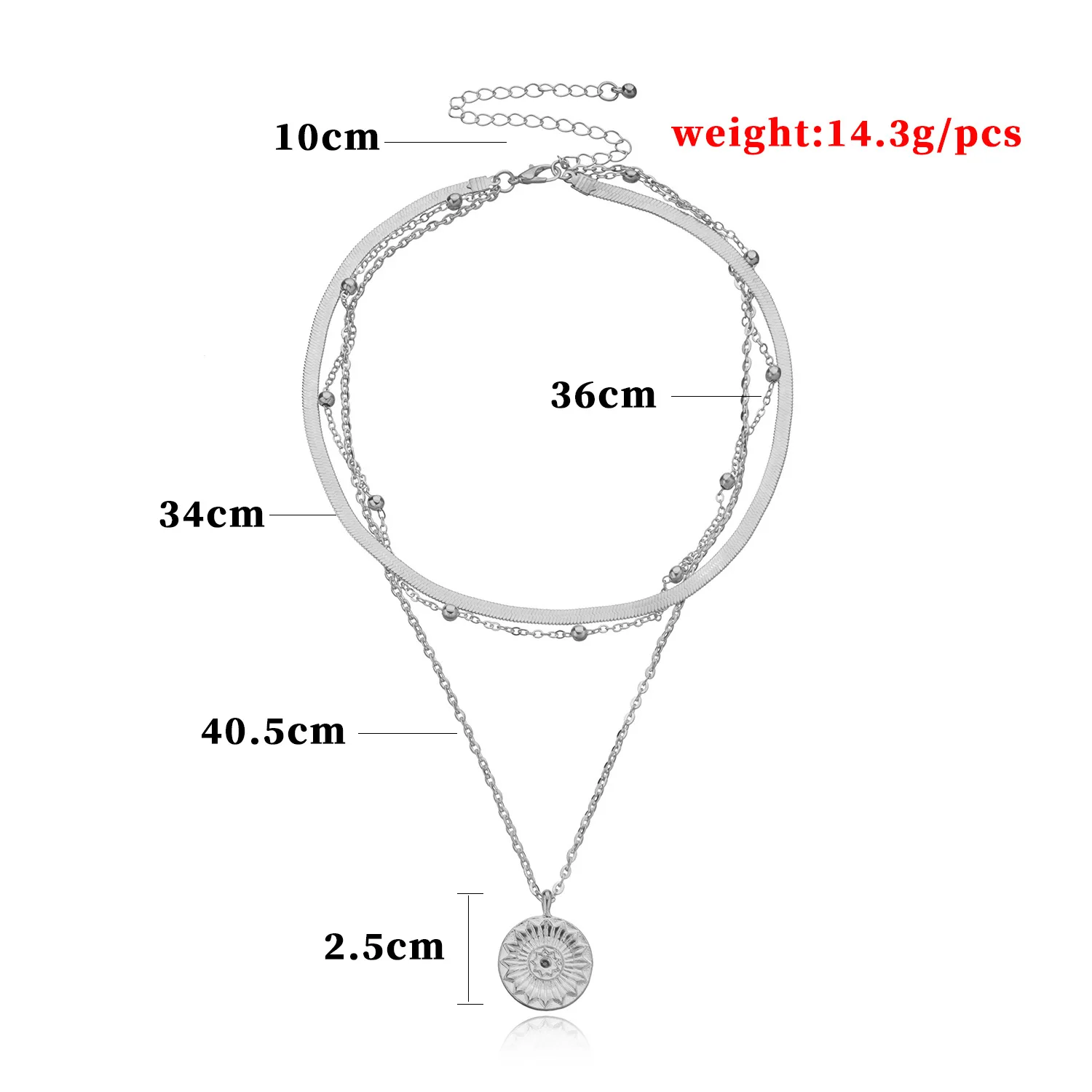 Drielaagse ronde ketting 925 sterling zilver Dames Eenvoudige slangenketting Charme kogelketting Feesthuwelijksgeschenken Prachtige sieraden