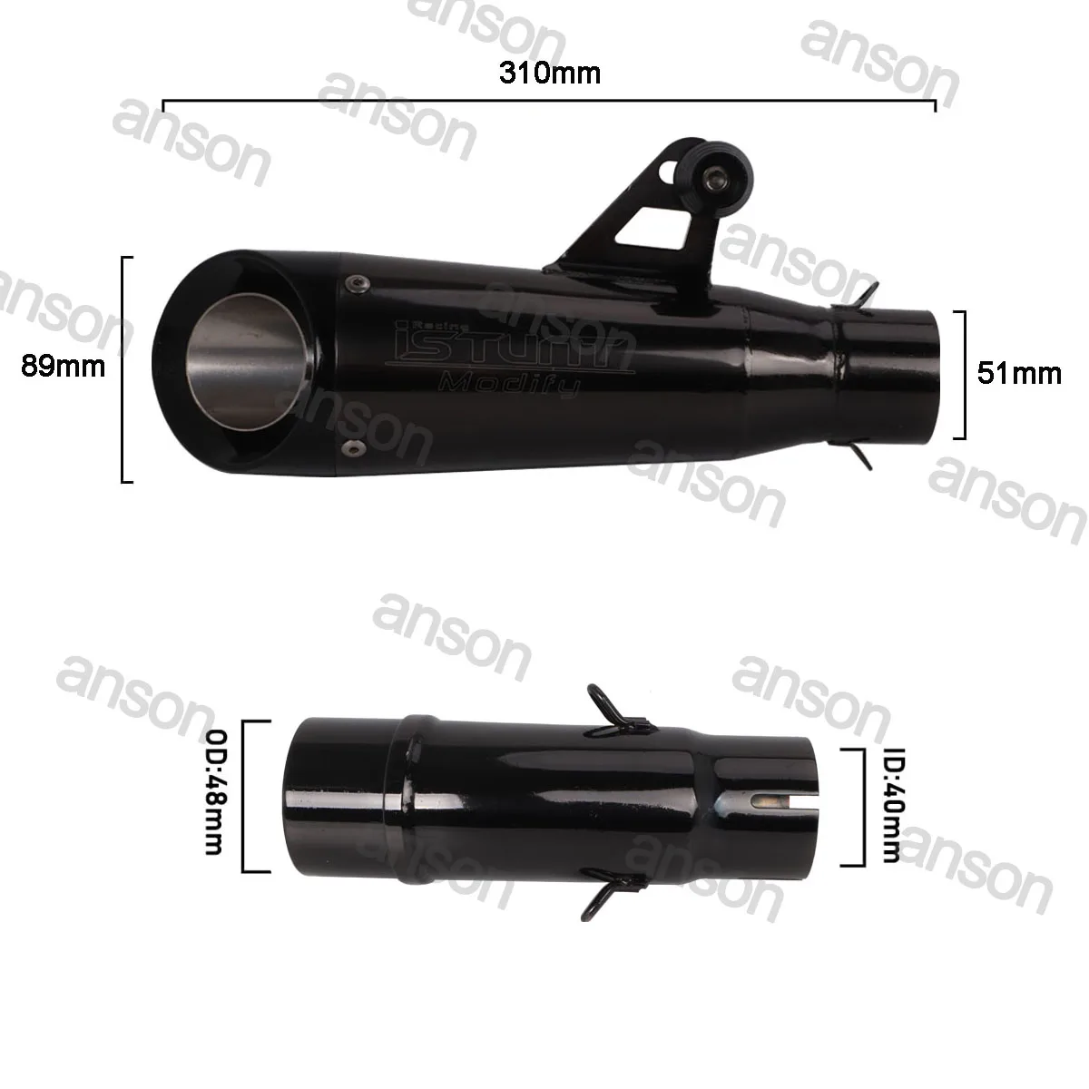 Exhaust System Muffler Pipe Slip on For Kawasaki Z400 Ninja 400 Ninja 500 Z500 2018-2025 Ninja 500 Exhaust System
