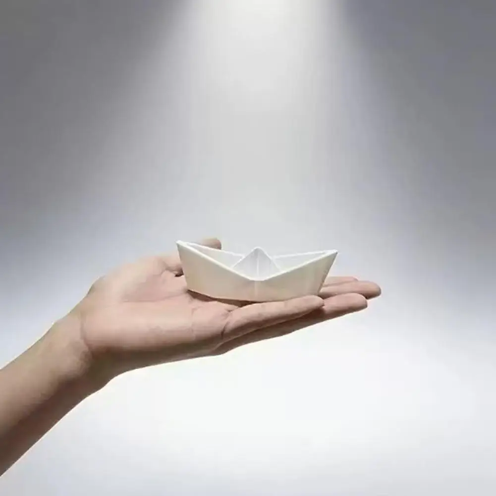 Compact Display Cabinet Decor Mini Desktop Decoration 3d Printed Origami Paper Boat Ornament Minimalist Nautical Style for Home