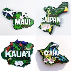 United States Fridge Magnets Saipan Waikiki Beach Kauai Maui Hawaii Travelling Souvenirs America Refrigerator Stickers Gifts