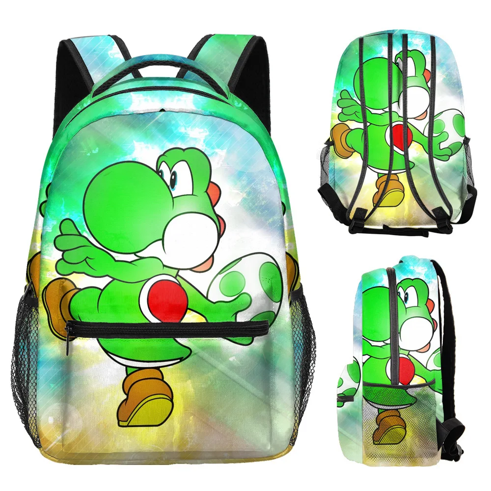 Harajuku Popular Funny Yoshi dinosaur student Bookbag Notebook Backpacks 3D Print Oxford Waterproof Boys/Girls Travel Backpacks