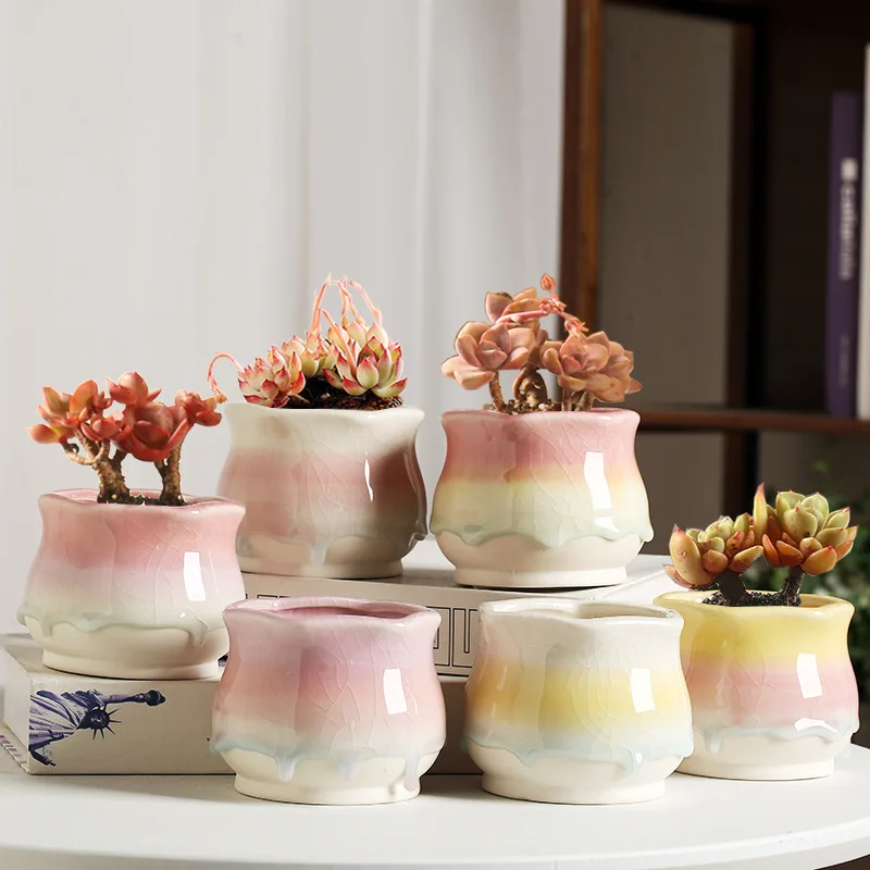 Cute Ceramic Flower Pots Succulent Planters Supplies Home Decoration