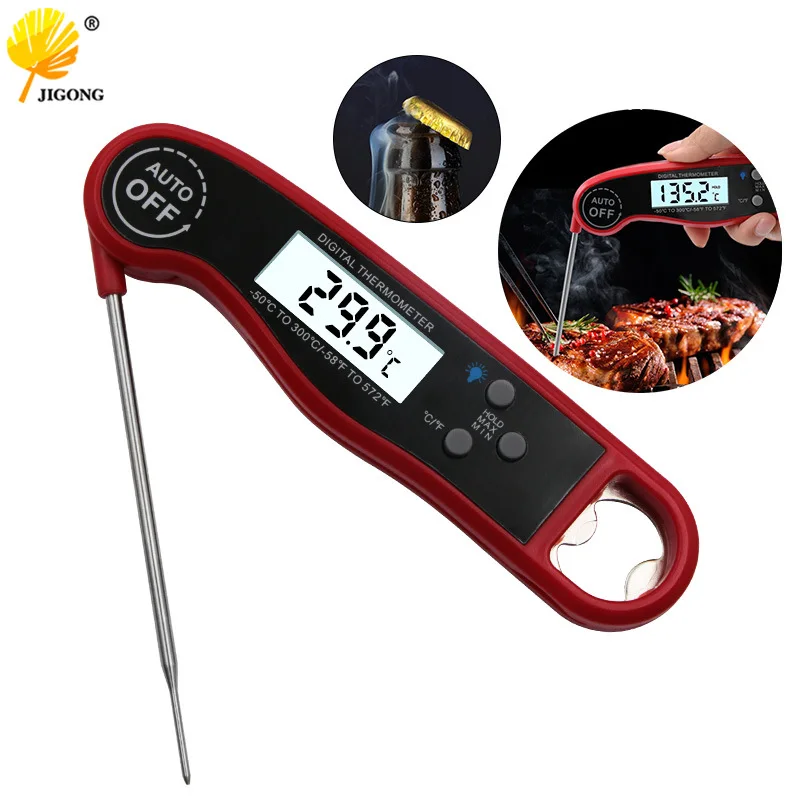 Foldable Food Digital Thermometer BBQ BBQ Meat Thermometer Probe Liquid Temperature Pen Bottle Opener