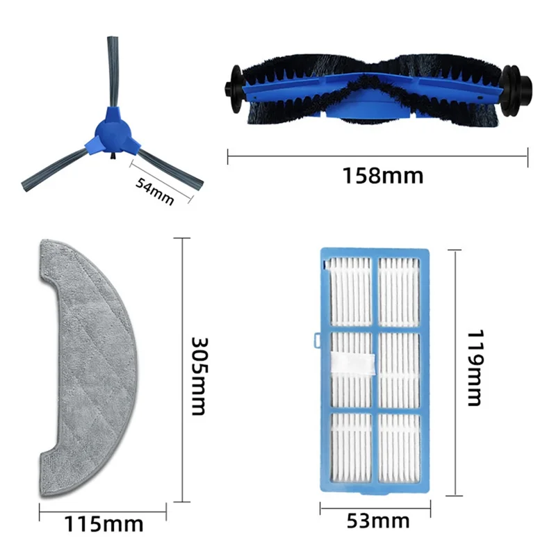 B26B Spare Parts Main Side Brush Mop Rag Wipe Accessories Replacement For Hosome G9070 Robot Vacuum Cleaner