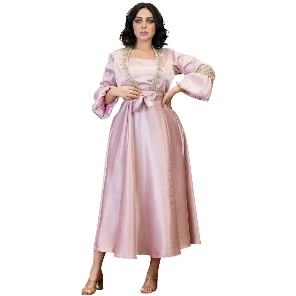 

Новое мусульманское длинное платье для женщин, турецкий кафтан, Дубай, абайя, арабский халат, элегантное свадебное платье, исламская одежда, кафтан Джалабия