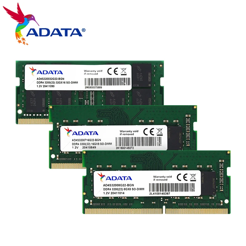 

ADATA Memory Ram DDR4 SO-Dimm 3200Mhz 8GB 16GB 32GB Wanziqianhong Original High Speed Memoria Single Ram for Laptop