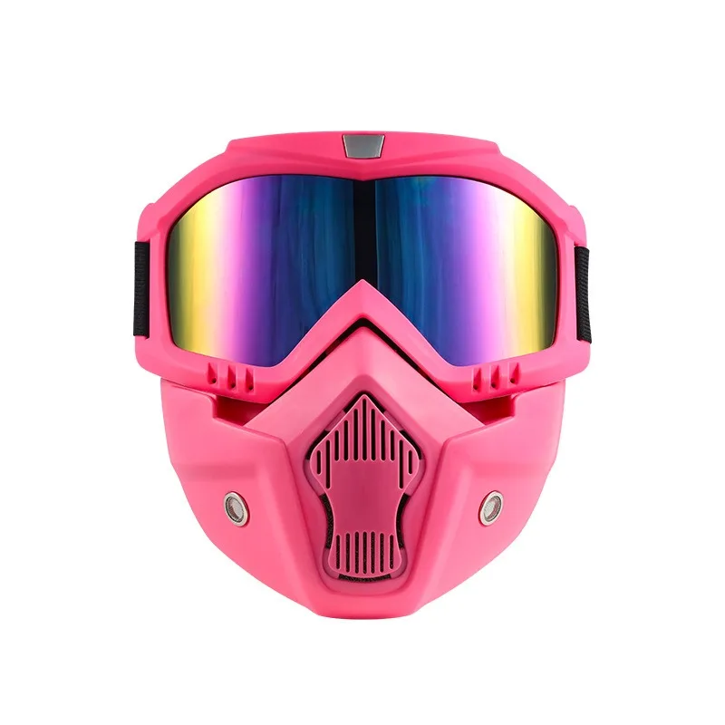 

Dustproof Motorcycle Pink colorful Goggles prevent wind sand Adjustable Breathable Off-road Motocross Dirt splash protection