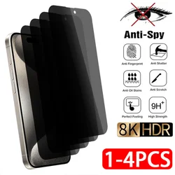 Protector de pantalla de privacidad para iPhone, vidrio templado antiespía para iPhone 15 PRO MAX, 15, 14, 13, 12, 11, XS Max, XR, 7, 8 Plus, 1-4 unidades