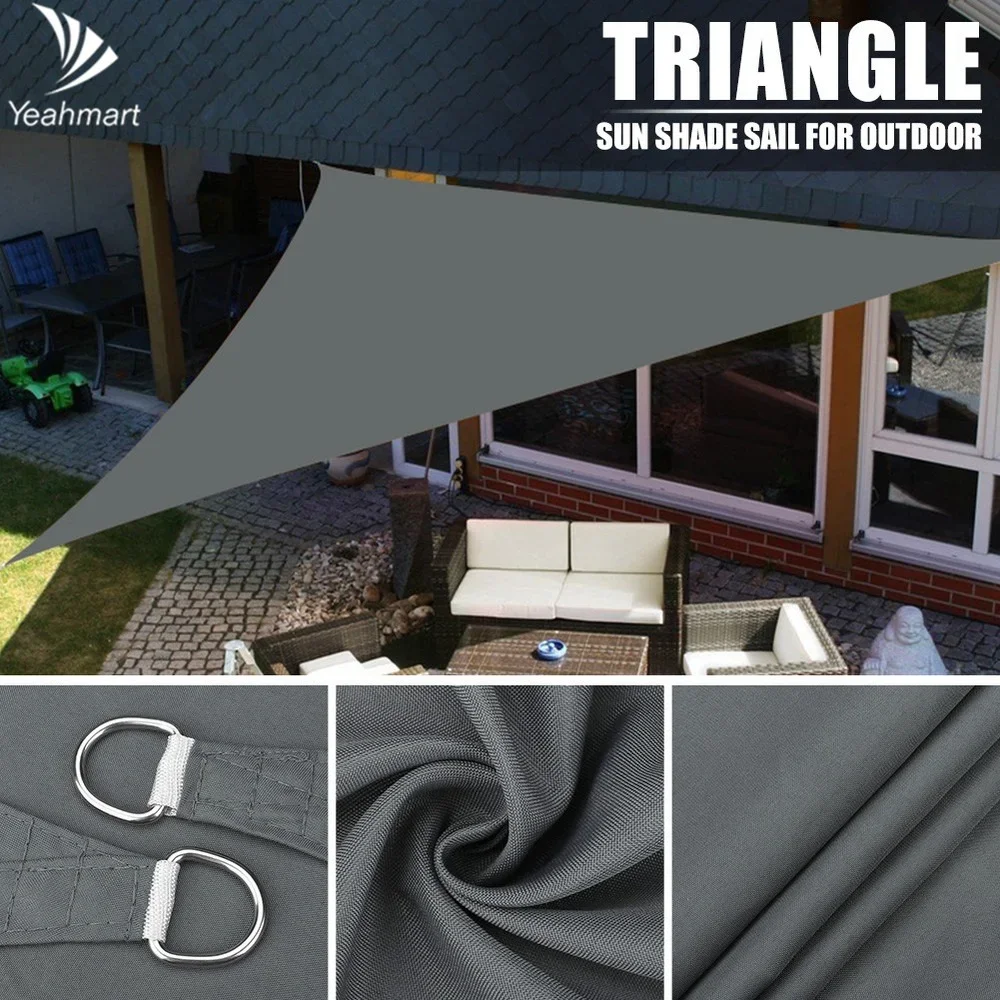 Heavy Waterproof Shade Sail Sun Canopy Cover Trilateral/Triangle 5x5x5M/2x2x2M Garden Yard Awnings Car Sunshade Cloth Net Summer