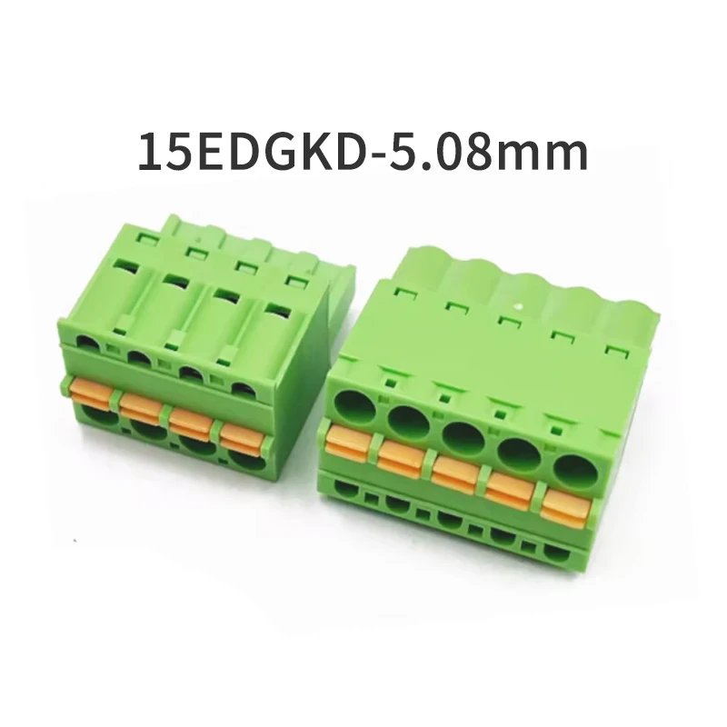 (1 Pcs) 15EDGKD-5.08mm Individual Plugs Plug-in/Plug-out/Press-in Phoenix Solder Board PCB Solder Board Screwless Spring Type