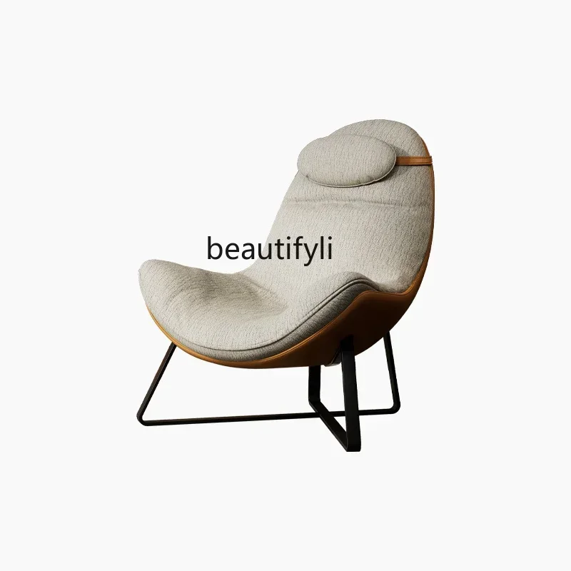 NQ52 Hot sales Leisure chair Italian minimalist leather cloth combination leisure chair soft bag recliner living room balcony