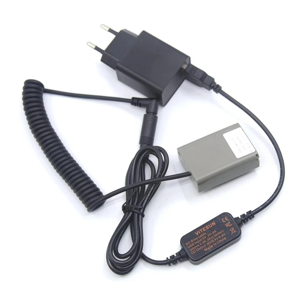 BLN-1 Dummy Battery DC Coupler+Power Bank USB Cable+QC3.0 USB Charger Adapter For Olympus Camera OM-D E-M5 II 2 E-M1 PEN E-P5