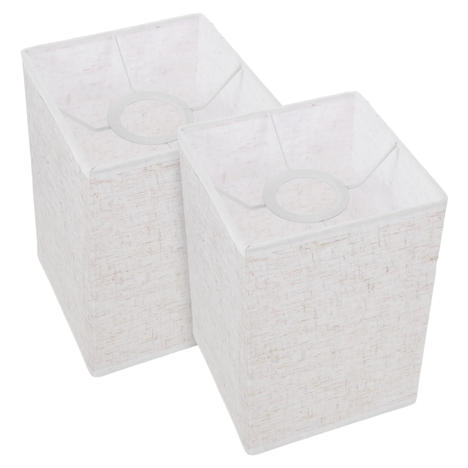 

2 Pcs Linen Lampshade Household Replacement White Desk Candlestick Light Home Office