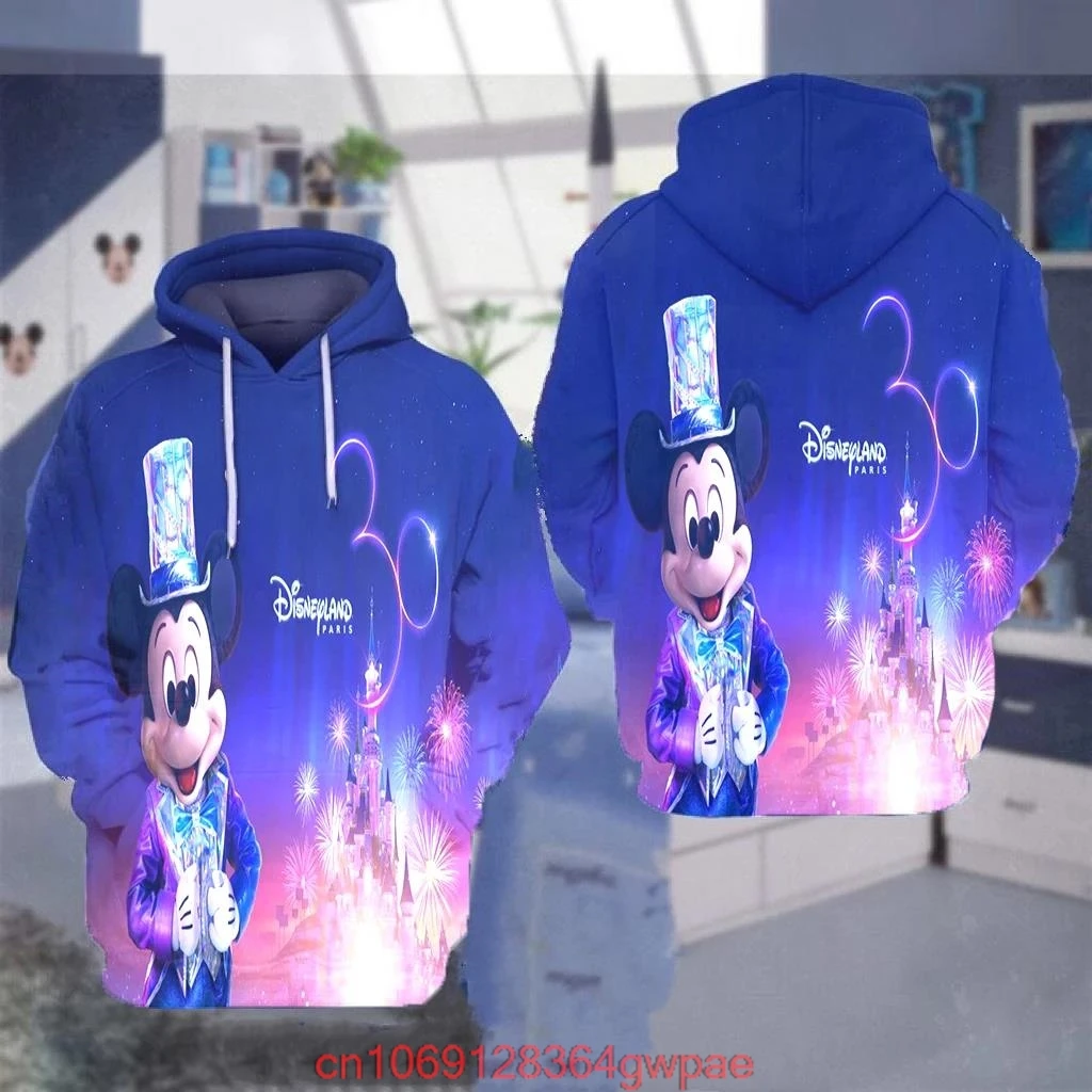 Custom Name 2022 New Disneyland Paris 30th Anniversary 3D Hoodie Fashion Zip Hoodie