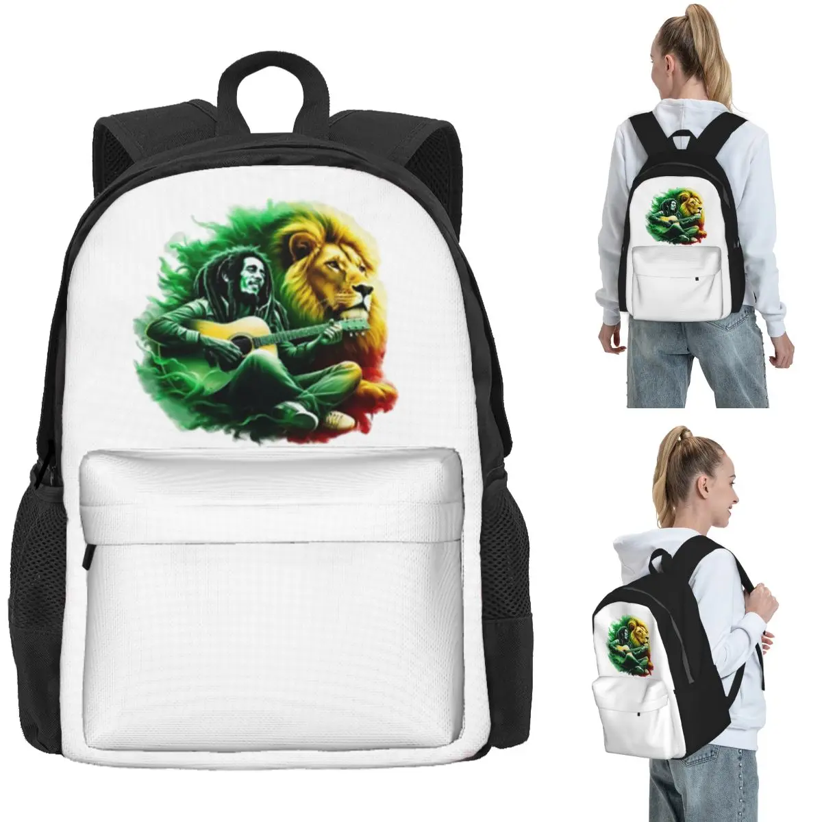 Bob Marley One Love Backpack Daypack Large Capacity Boys Girls BookBag School Bag Shoulder Bags for Men Women