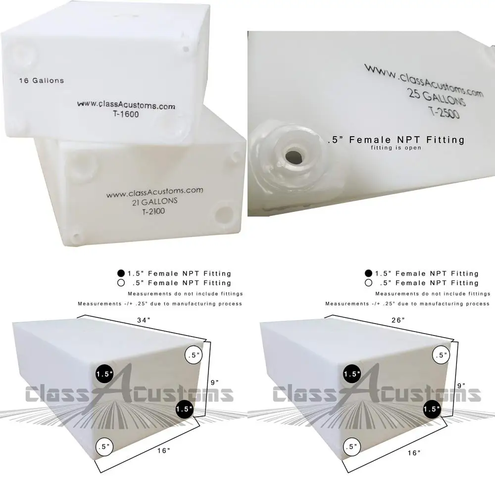 نظام خزان المياه المزدوج RV - حزمة كومبو للتخزين باللون الرمادي سعة 16 جالونًا وسعة 21 جالونًا