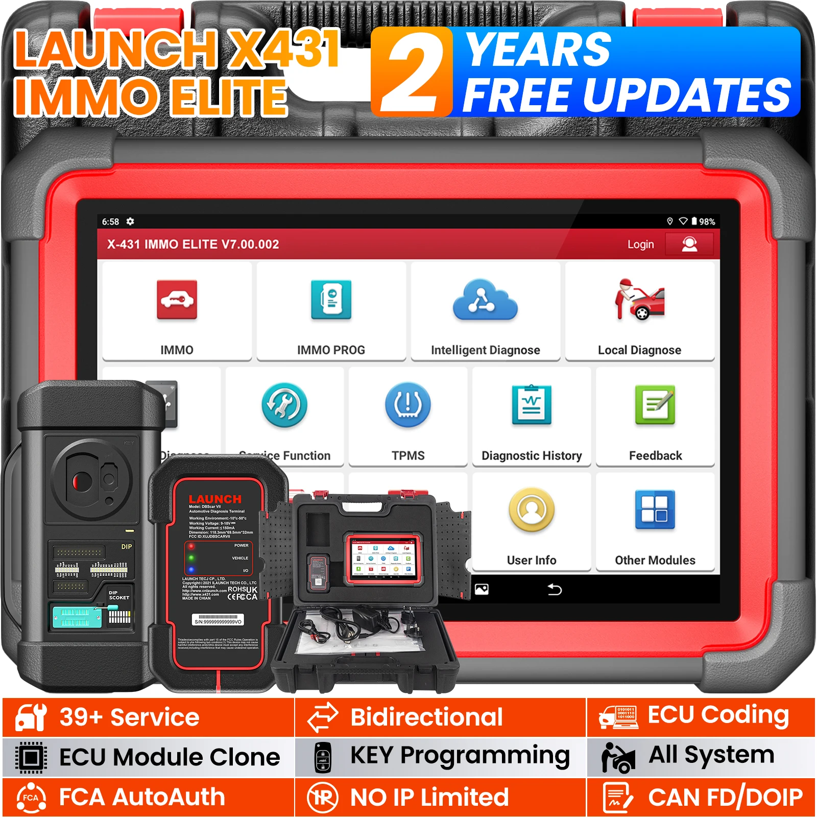Launch X431 IMMO Elite Key Programming Tools Automotive Professional Diagnostic Tools All Key Lost Immobilizer pk IMMO Plus