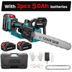 SEESII 12-Inch Brushless Electric Chainsaw Cordless Chain Saw Firewood Tree Cutting Garden Pruning Power Tools For Makita 18v