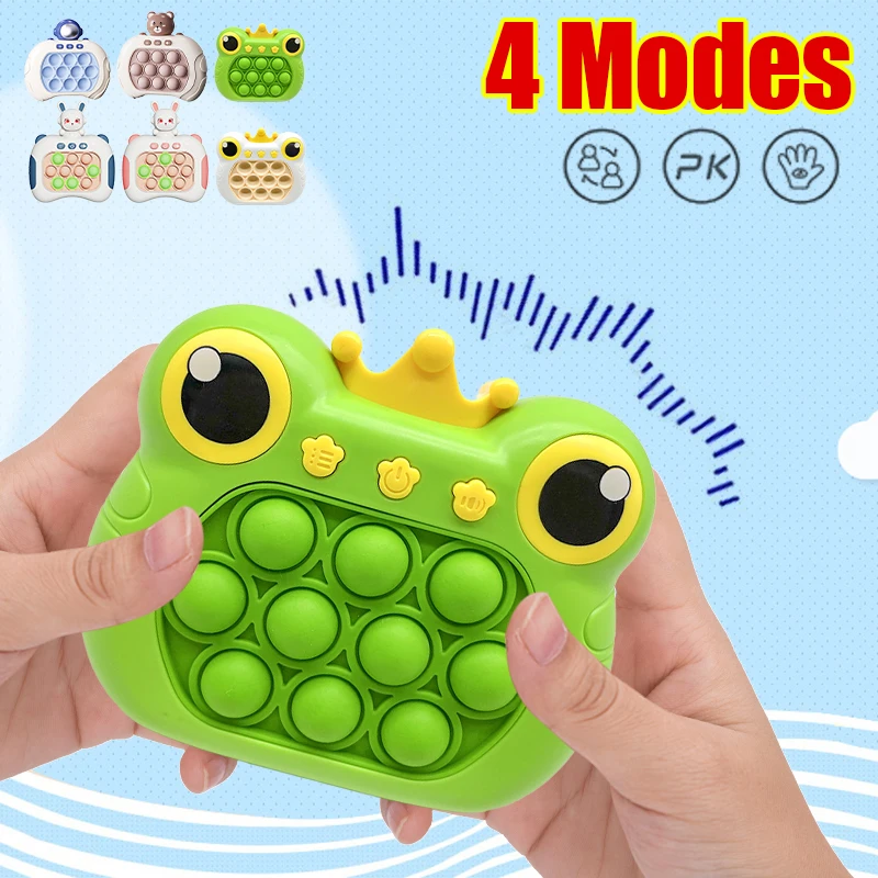 Pop Light Fidget Toys Quick Push Bubble Game Machine With Cartoon Fun Anti-Stress Sensory Games for Kids Relieve Stress Toy