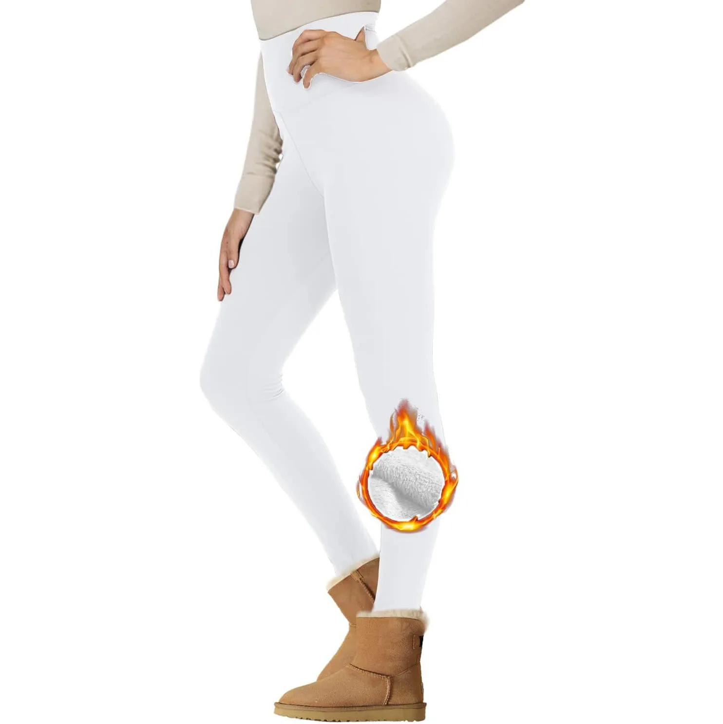 Leggings a vita alta Leggings in peluche Warm Slim Fit pantaloni sportivi a nove punti pantaloni da Yoga Leggins sportivi alla caviglia solidi