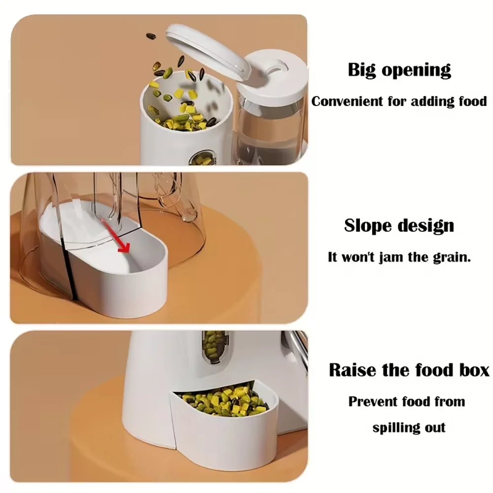 2 in 1 Hamster Automatic Feeder Water Bottle, Anti-Tipping Gravity Dispenser for Syrian Hamster, Small Pet Bowl view 6