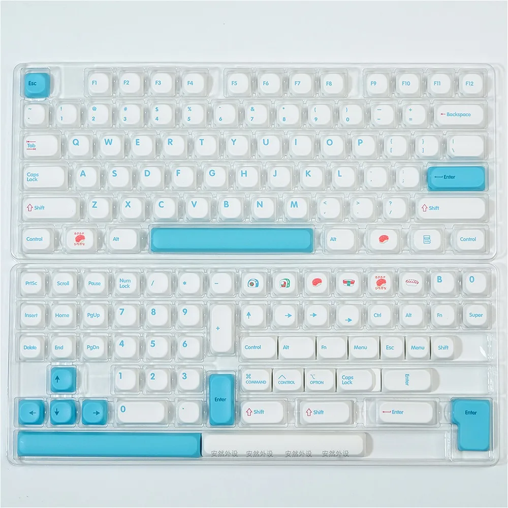 PBT material 138 keys KOA Sushi, blue, minimalist, keycaps, dye sublimation, suitable for mechanical keyboard keycaps