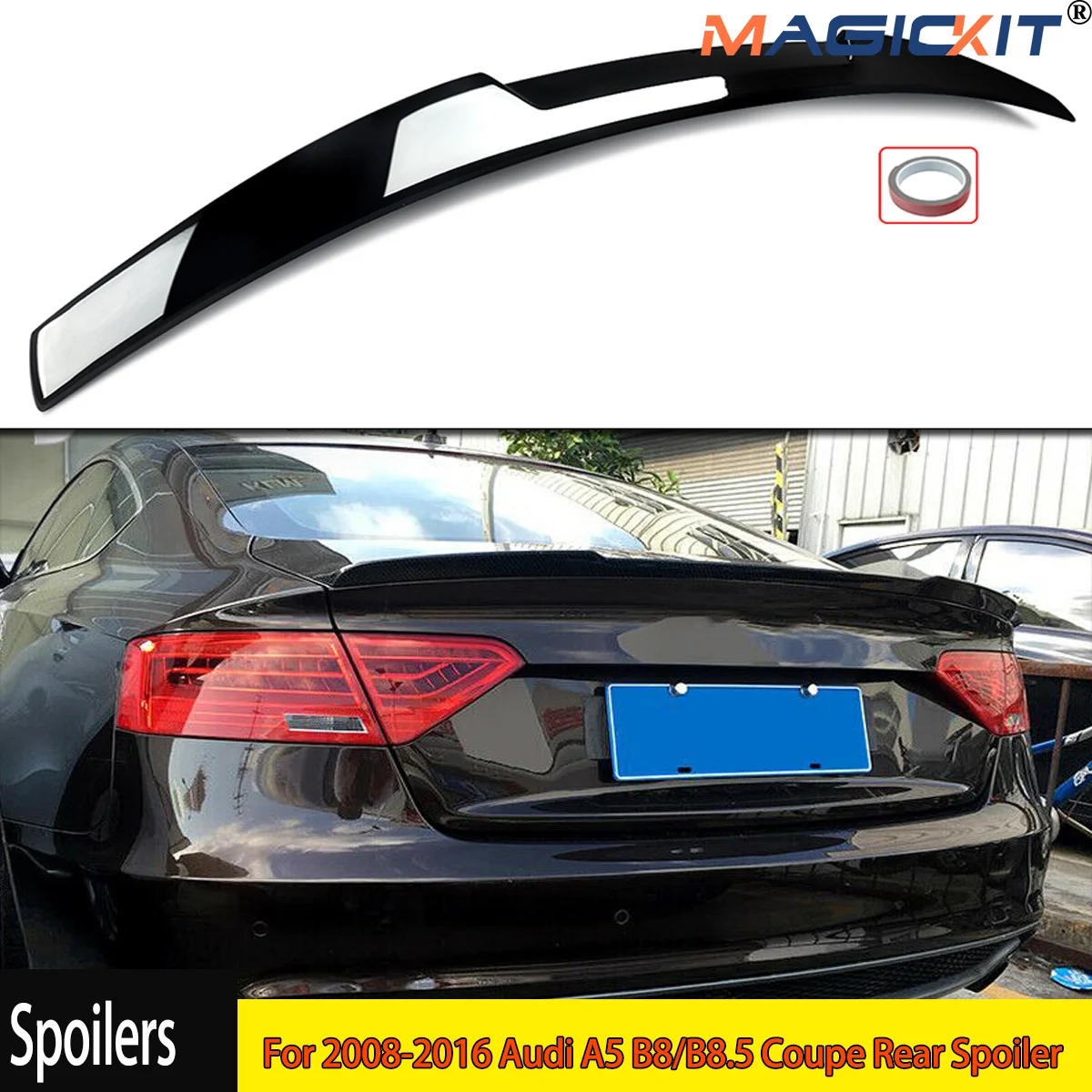 Gloss Black Duckbill Rear Spoiler Wing Lip For Audi A5 B8 B8.5 2Dr Coupe 2008-16