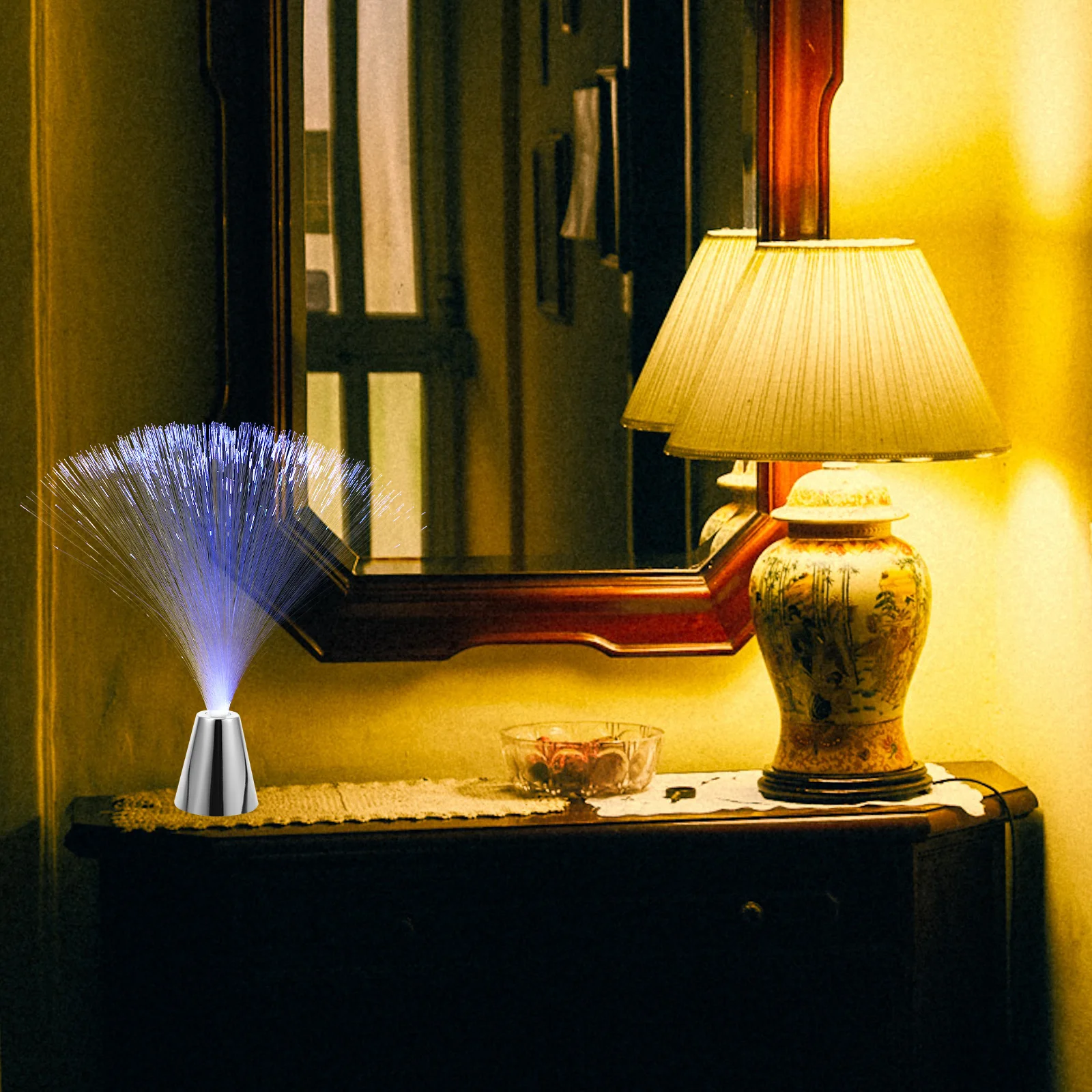 

2 pcs Fiber Optic Light Color Changing Led Lamp For Christmas Wedding Party Home Office Decoration Indoor Outdoor Use